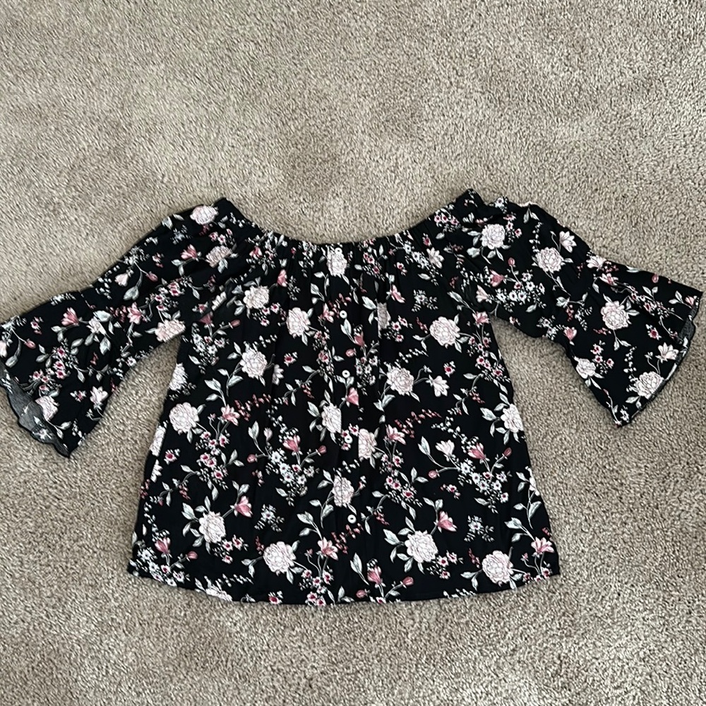 Pink Floral off the shoulder